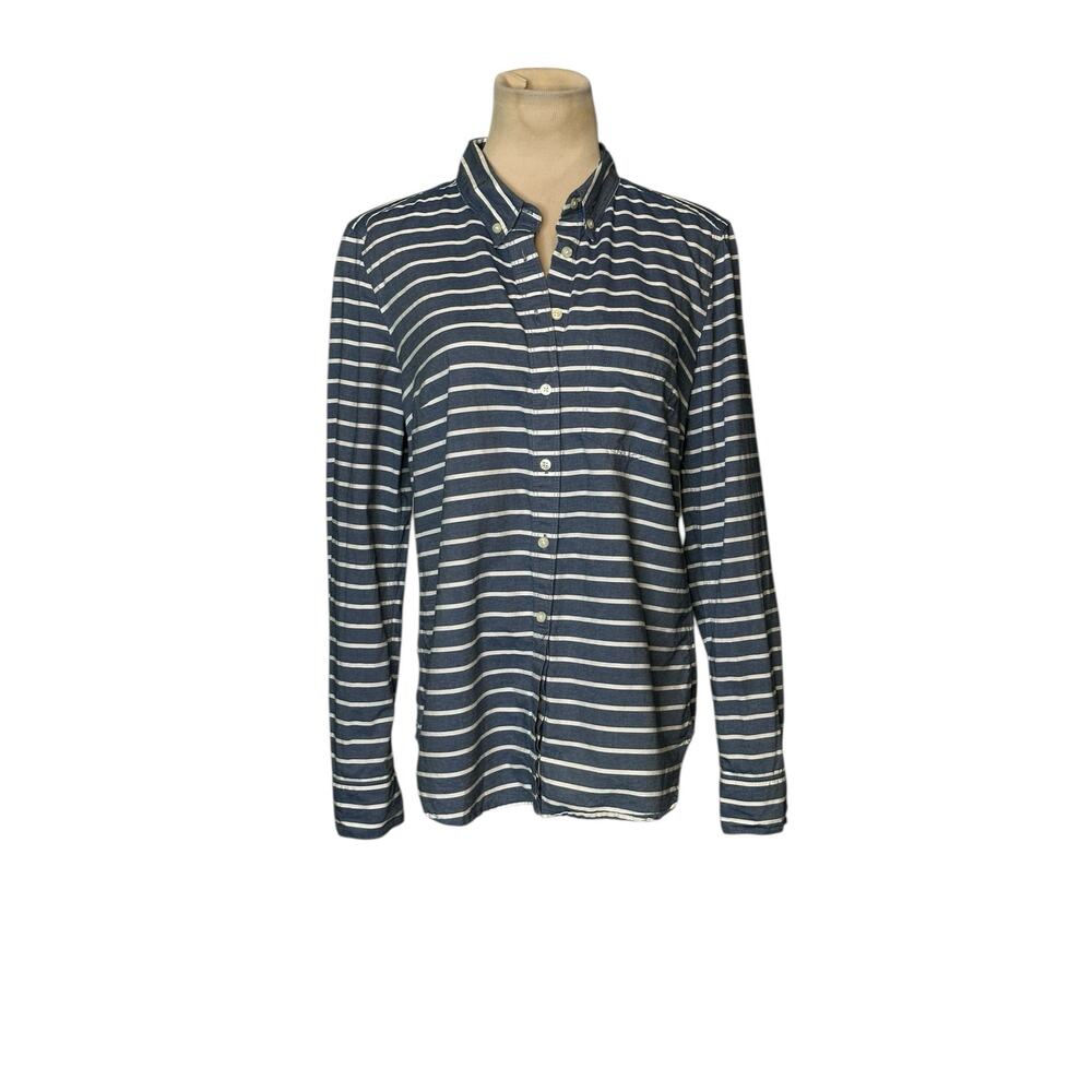 Gap blue white stripes long sleeves button shirt size Small